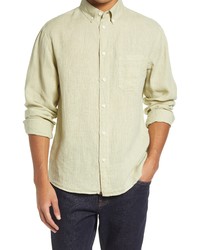 Billy Reid Tuscumbia Standard Fit Linen Shirt In Sea Grass At Nordstrom