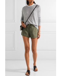James Perse Dolphin Linen Shorts Army Green