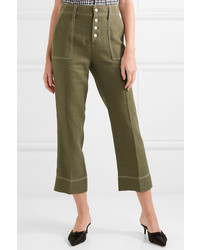 J.Crew Foundry Cropped Linen Flared Pants