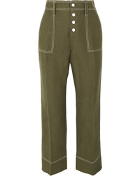 J.Crew Foundry Cropped Linen Flared Pants