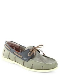 Swims Perforated Boat Lace Up Loafers