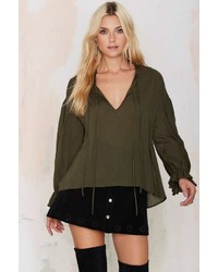 Factory Tie It Up Oversized Blouse