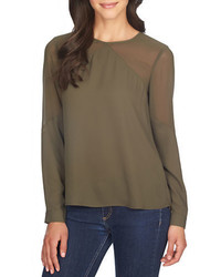 1 STATE Pintuck Illusion Blouse