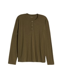 AllSaints Figure Long Sleeve Henley In Aged Khaki Brown At Nordstrom