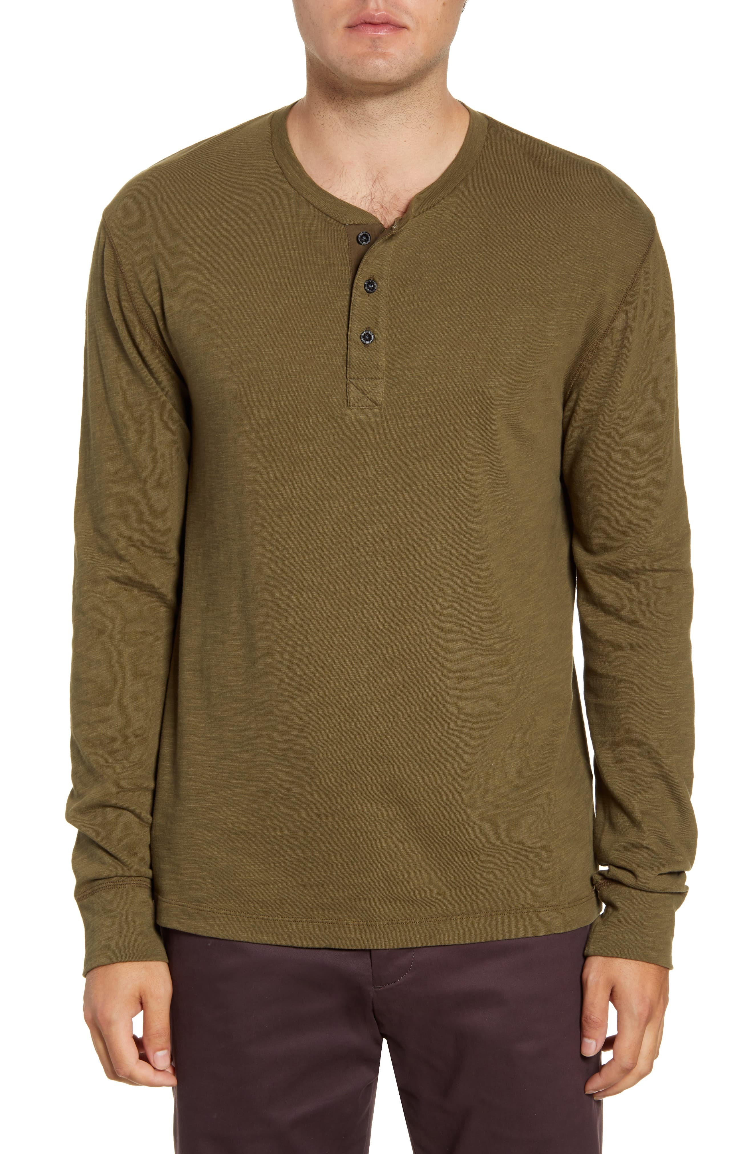 French Connection Long Sleeve Slub Henley, $29 | Nordstrom | Lookastic