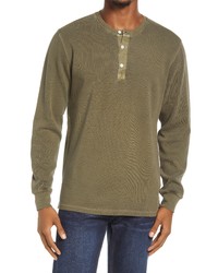 The Normal Brand Vintage Wash Thermal Long Sleeve Cotton Henley
