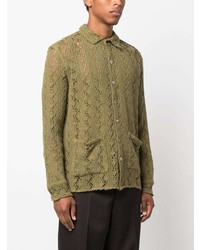 Baziszt Crochet Knit Cotton Shirt