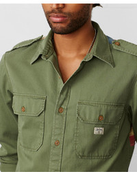 Denim & Supply Ralph Lauren Flag Back Military Shirt