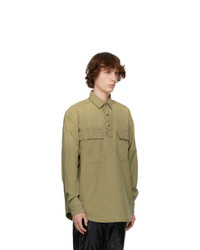 Fear Of God Green Canvas Military Pullover Shirt