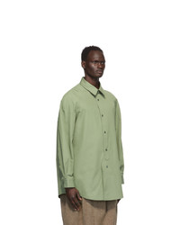 Hed Mayner Green Cotton Raglan Shirt