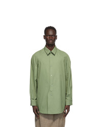 Hed Mayner Green Cotton Raglan Shirt