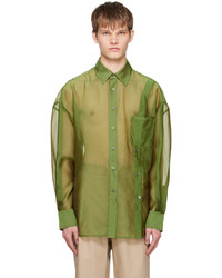 Feng Chen Wang Green Transparent Shirt