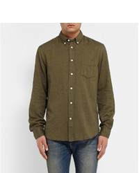 Acne Studios Isherwood Button Down Collar Cotton Flannel Shirt