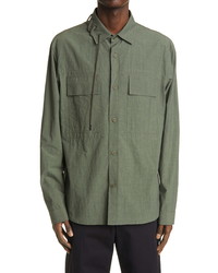 Craig Green Laced Cotton Long Sleeve Button Up Shirt