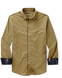 Murano Long Sleeve Contrast Solid Poplin Sportshirt