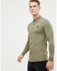 Gym King Long Sleeve Jersey Shirt In Olive