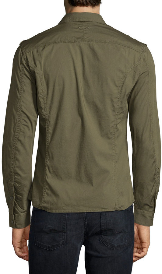 Diesel Military Shirt Green, $88 | Last Call by Neiman Marcus 