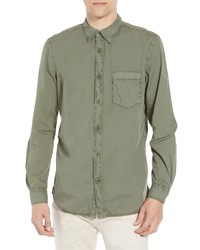French Connection Overdyed Regular Fit Poplin Sport Shirt
