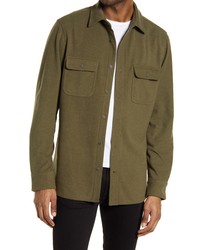 Treasure & Bond Trim Fit Stretch Overshirt In Olive Night At Nordstrom