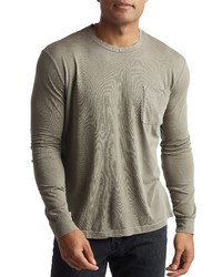 Rowan Asher Long Sleeve Cotton Pocket T Shirt In Moss At Nordstrom