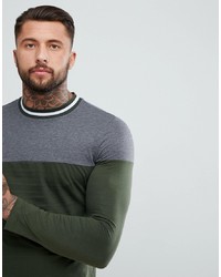 ASOS DESIGN Asos Long Sleeve T Shirt With Contrast Yoke And Tipping