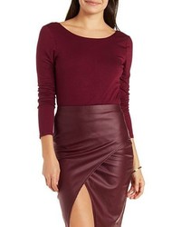 Charlotte Russe Scoop Neck Plunging Back Tee
