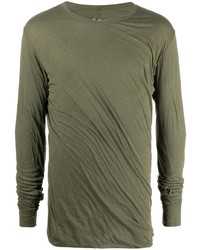 Rick Owens Crinkled Long Sleeve T Shirt