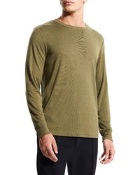 Theory Essential Anemone Long Sleeve T Shirt In Dark Olive At Nordstrom