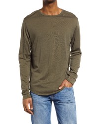 rag & bone Heath Merino Wool Long Sleeve T Shirt In Olive Night At Nordstrom