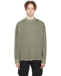 We11done Khaki Cotton Long Sleeve T Shirt