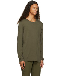 Veilance Khaki Wool Frame Long Sleeve T Shirt