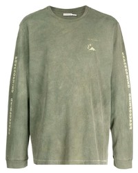 Moncler Logo Print Long Sleeve T Shirt