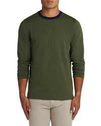 Bugatchi Long Sleeve Crewneck Cotton T Shirt