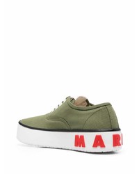 Marni Logo Debossed Flatform Sneakers