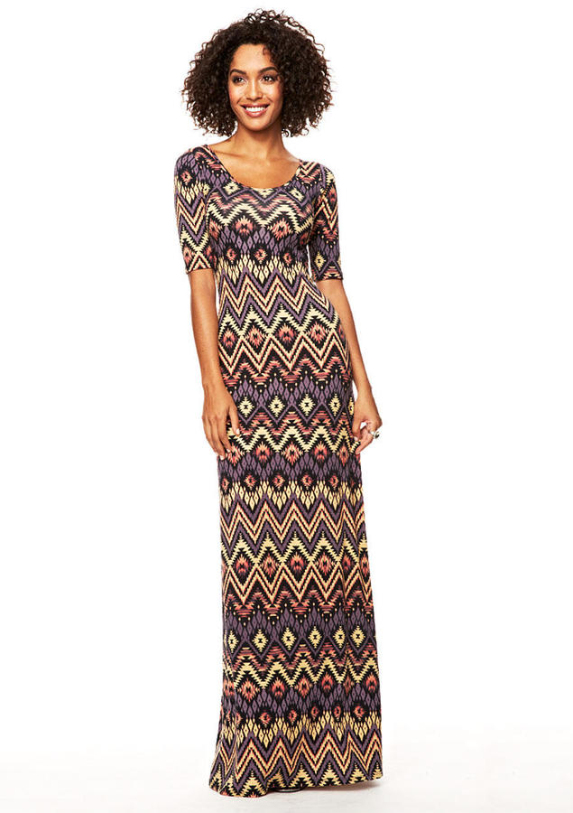 Alloy Abbie Elbow Sleeve Scoop Maxi Dress, $24 | Alloy Apparel | Lookastic