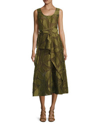 Tracy Reese Belted Midi A Line Dress