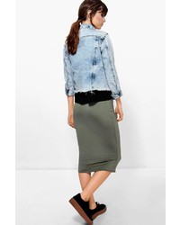 Boohoo Brea Basic Jersey Midi Skirt