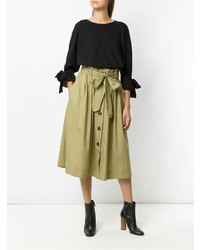 Sissa Drawstring Waist Midi Skirt