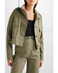 The Range Cropped Cotton Blend Twill Jacket
