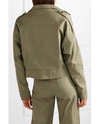 The Range Cropped Cotton Blend Twill Jacket