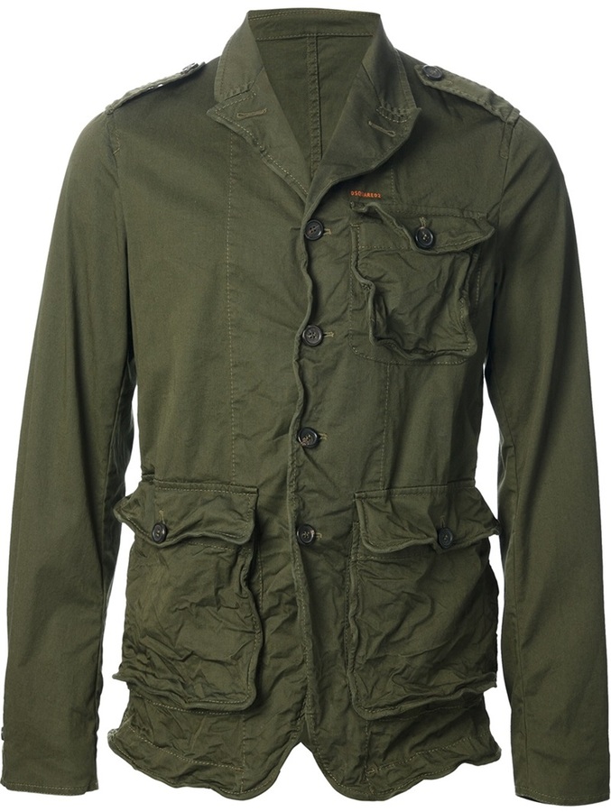 DSquared 2 Distressed Military Jacket, $1,053 | farfetch.com | Lookastic