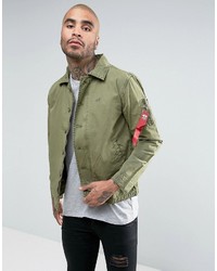 Alpha Industries Military Overshirt Jacket In Green