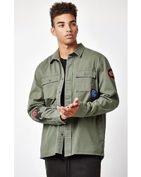 Pacsun Military Long Sleeve Button Up Shacket