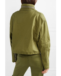 Current/Elliott The Cropped Infantry Cropped Cotton Blend Jacket