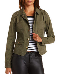 Charlotte Russe Top Stitched Military Jacket