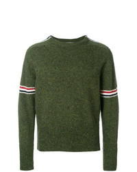 Olive Mohair Crew-neck Sweater