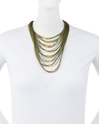 Fragments for Neiman Marcus Fragts Multi Strand Cord Statet Necklace Olive