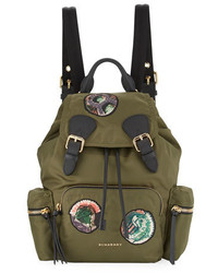 Burberry Prorsum Nylon Patches Backpack Green