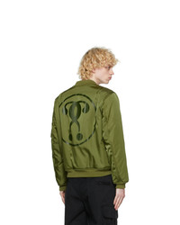 Moschino Green Double Question Mark Bomber Jacket