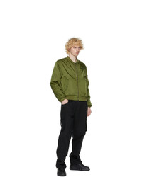 Moschino Green Double Question Mark Bomber Jacket